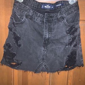 High waisted black skirt